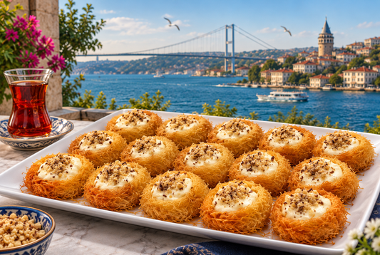 Kataifi Dessert with Custard and Syrup